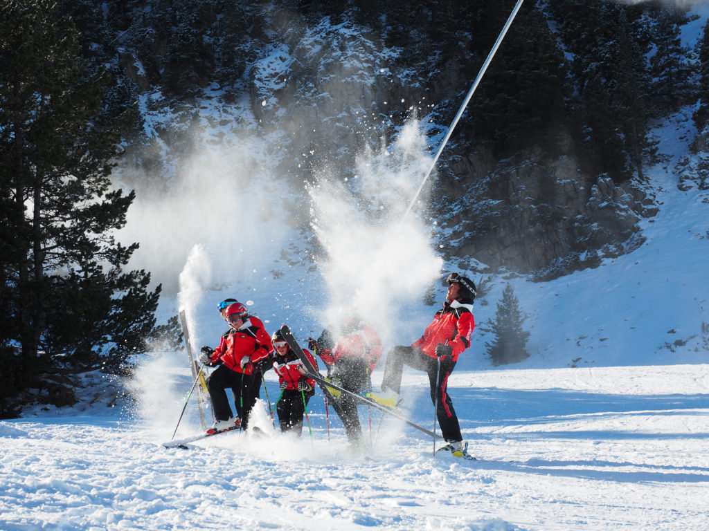 Grup d'esquiadors a Masella